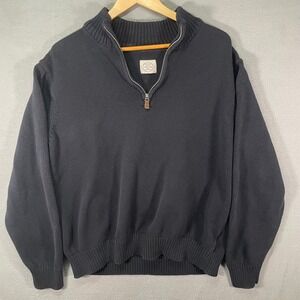 St Johns Bay Mens Navy‎ 1/4 Zip Sweater Pullover Long Sleeve